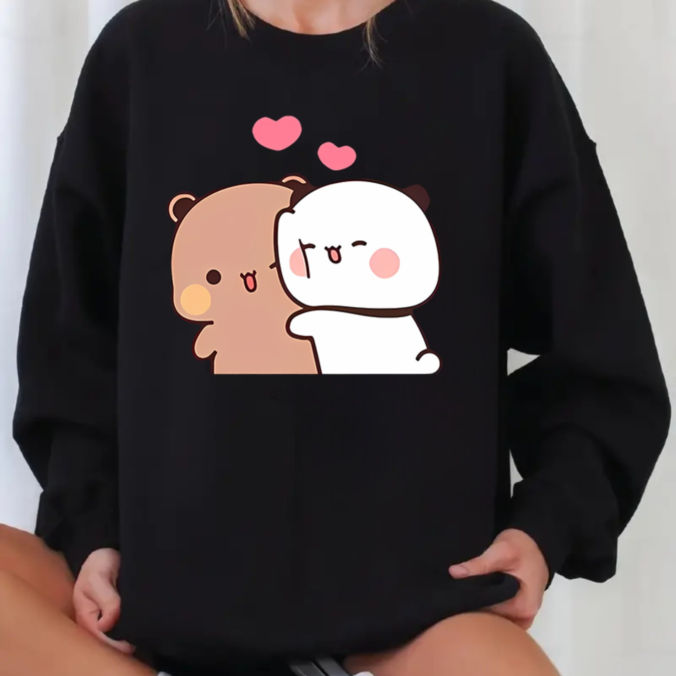 

Cartoon Print Pullover Sweatshirt, Casual Long Sleeve Crew Neck Sweatshirt For Fall & Winter, Women's Clothing