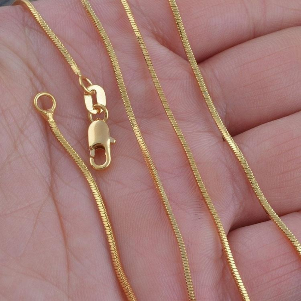 TEMU 1pc Women Jewelry Gold Plated Snake Smooth 1.0mm Wide Chain Necklace 16inch-30inch