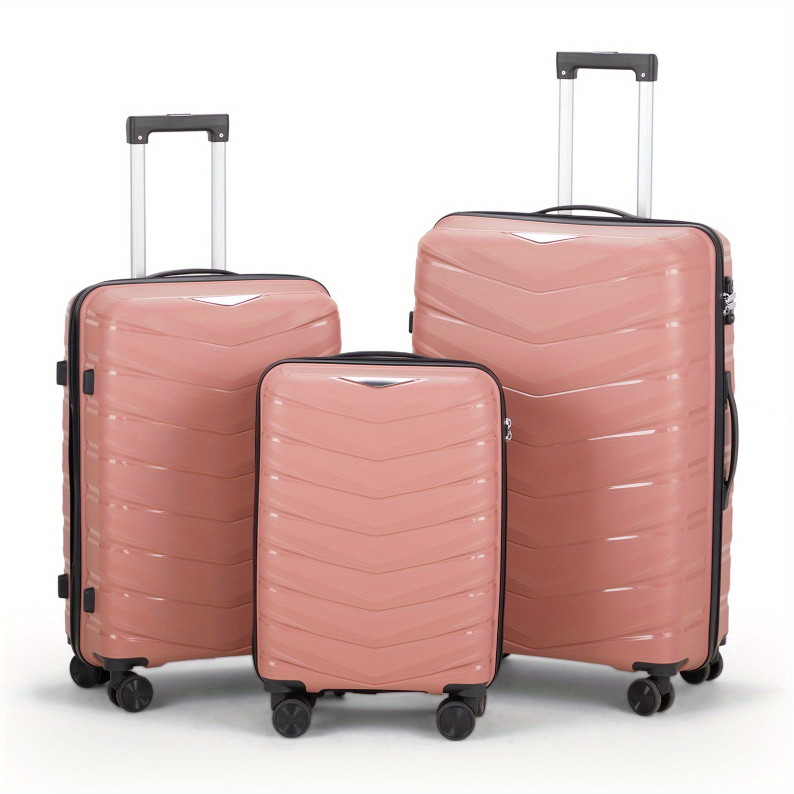 

3 Suitcases, Pp 20" 24" 28" Luggage Double Tsa