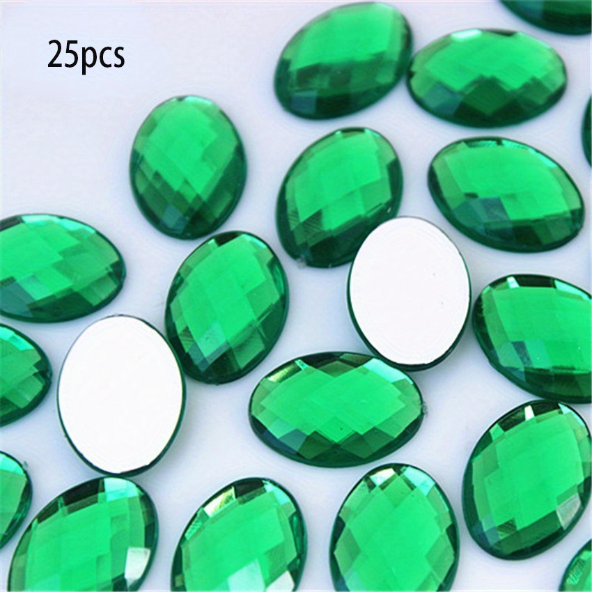 TEMU 25/55 pièces Strass Ovale Facetté 0,51*0,71 Pouce à Dos Plat, pour Bijoux DIY, Artisanat et Décoration de Vêtements