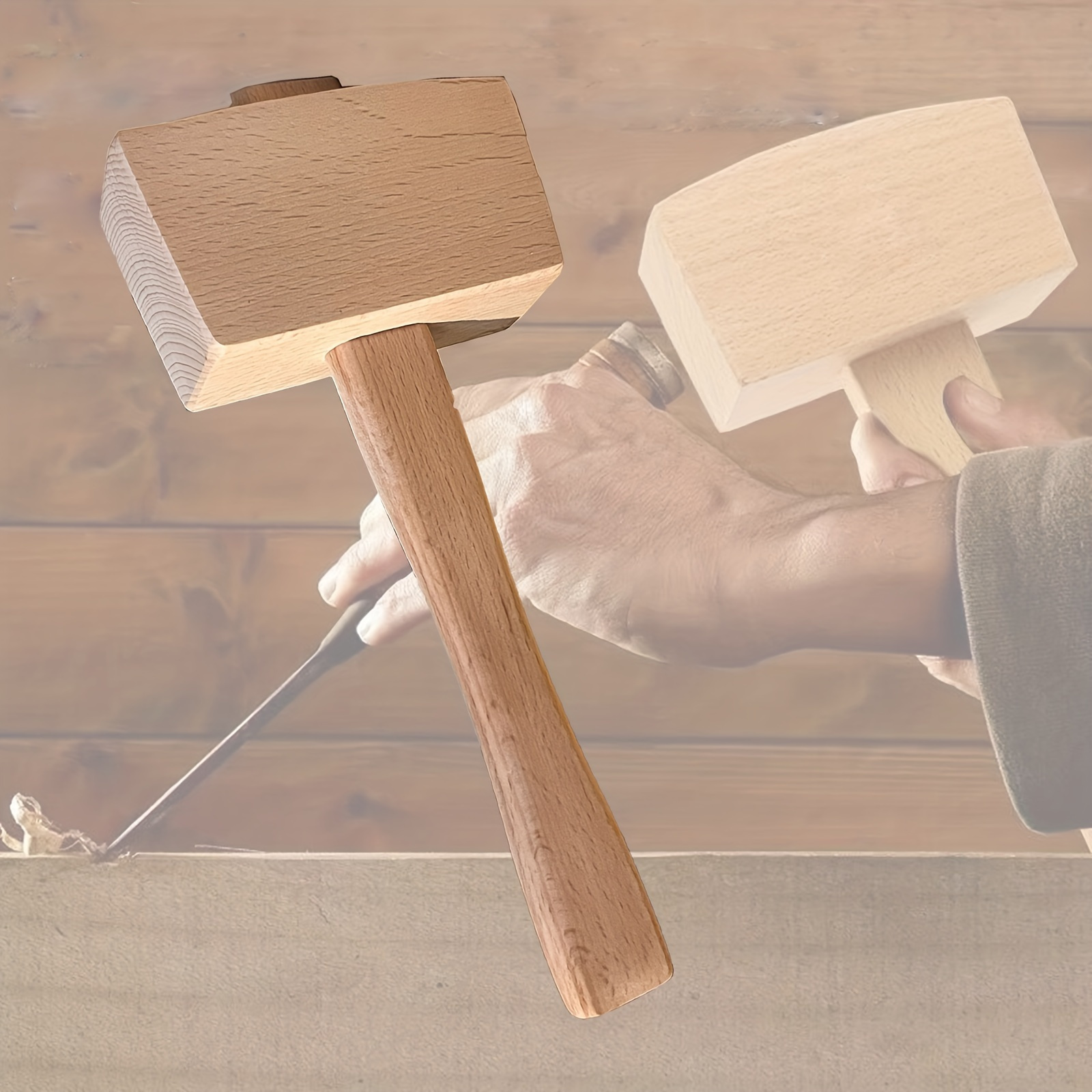 

Premium Beech Wood Carpenter's Hammer - Multi-purpose, Angled Striking Face For Precision Woodworking