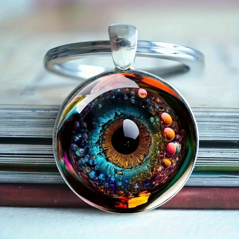 

1pc Eye Pendant Keychain - Zinc Alloy - Unique For Men And Women, For Gifting