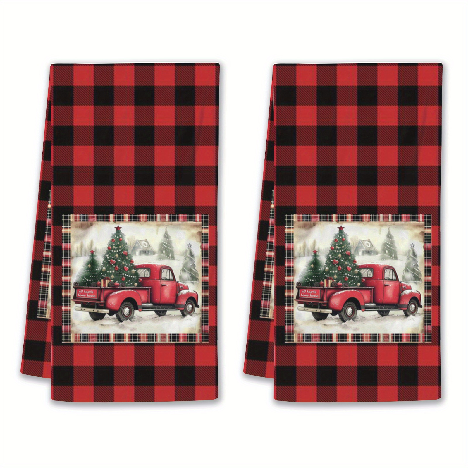 

2pcs Christmas Kitchen Towel Set - , Highly Absorbent Polyester Dish Cloths With Festive & Christmas , Drying & Cleaning, Hand Wash Only - Ideal For Holiday Cooking & Baking