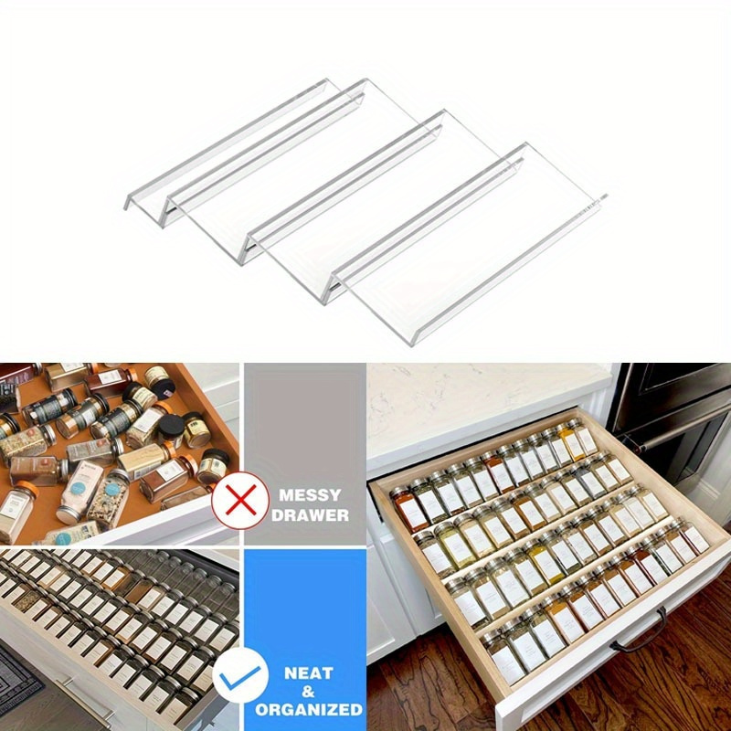 

2pcs Spice Drawer Organizer, Plastic Spice Rack Organizer, Drawer Cabinet From 13 Inches To 26 Inches, Drawer Organizer And Storage Seasoning Organizer , Kitchen Accessories