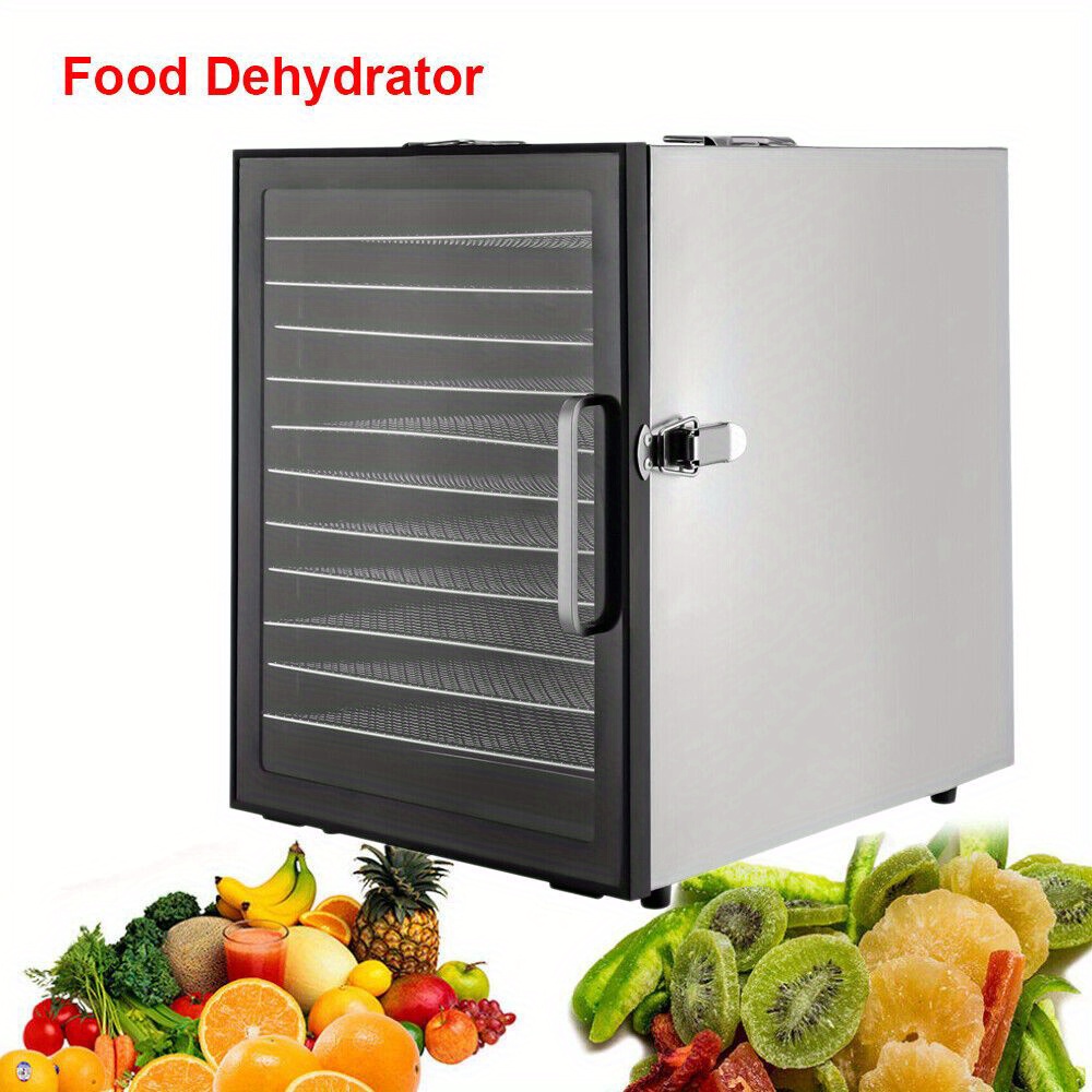 

Commercial Food Dehydrator 12 Tray Stainless Steel Fruit Meat Jerky Dryer Timer