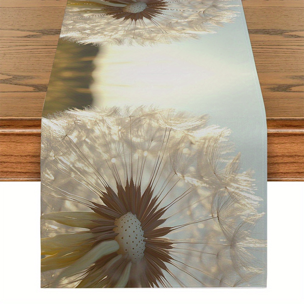 

1pc Black And Dandelion Table Flag Kitchen Dining Table Decoration Party Table Decoration Decoration Table Flag Restaurant Decoration Tablecloth