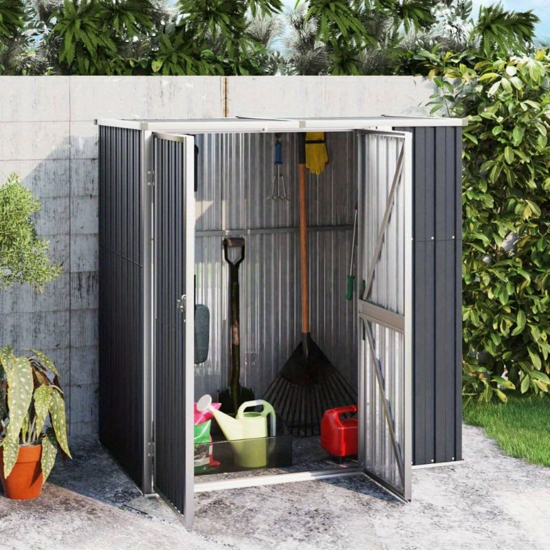 tool shed   161x89x161 cm galvanized steel box cabinet rack for outdoor storage 0