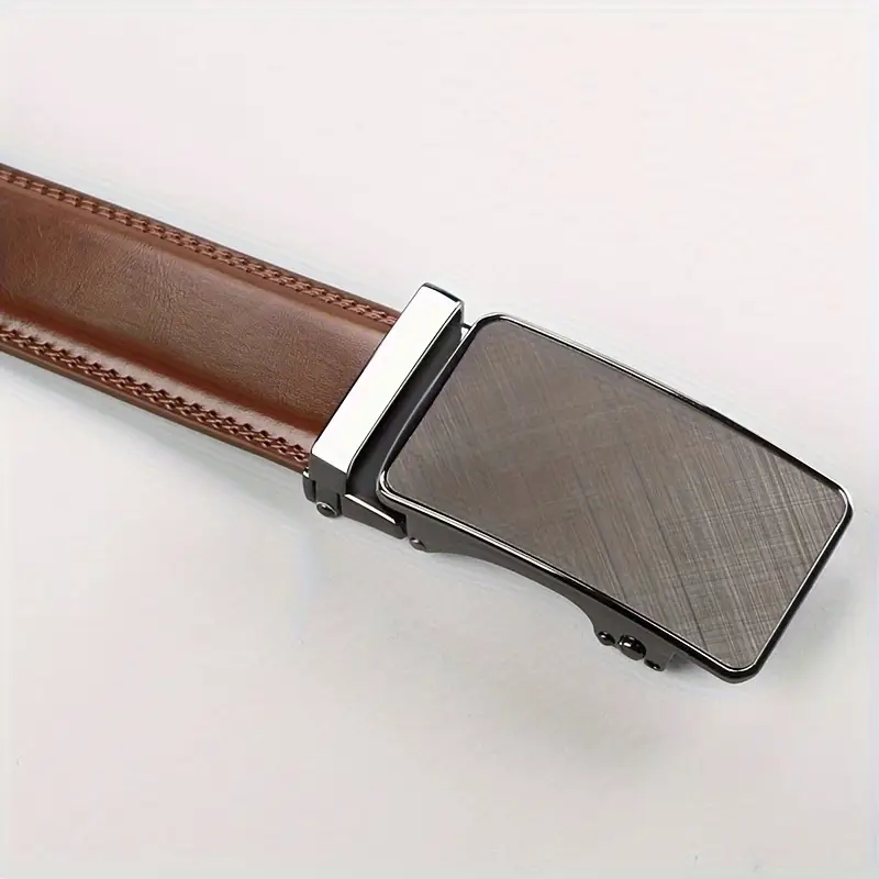2pcs genuine leather ratchet belt for men adjustable automatic versatile casual durable alloy high quality leather panel and suitable for any occasionvalentines day details 8