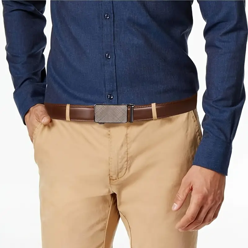 2pcs genuine leather ratchet belt for men adjustable automatic versatile casual durable alloy high quality leather panel and suitable for any occasionvalentines day details 10