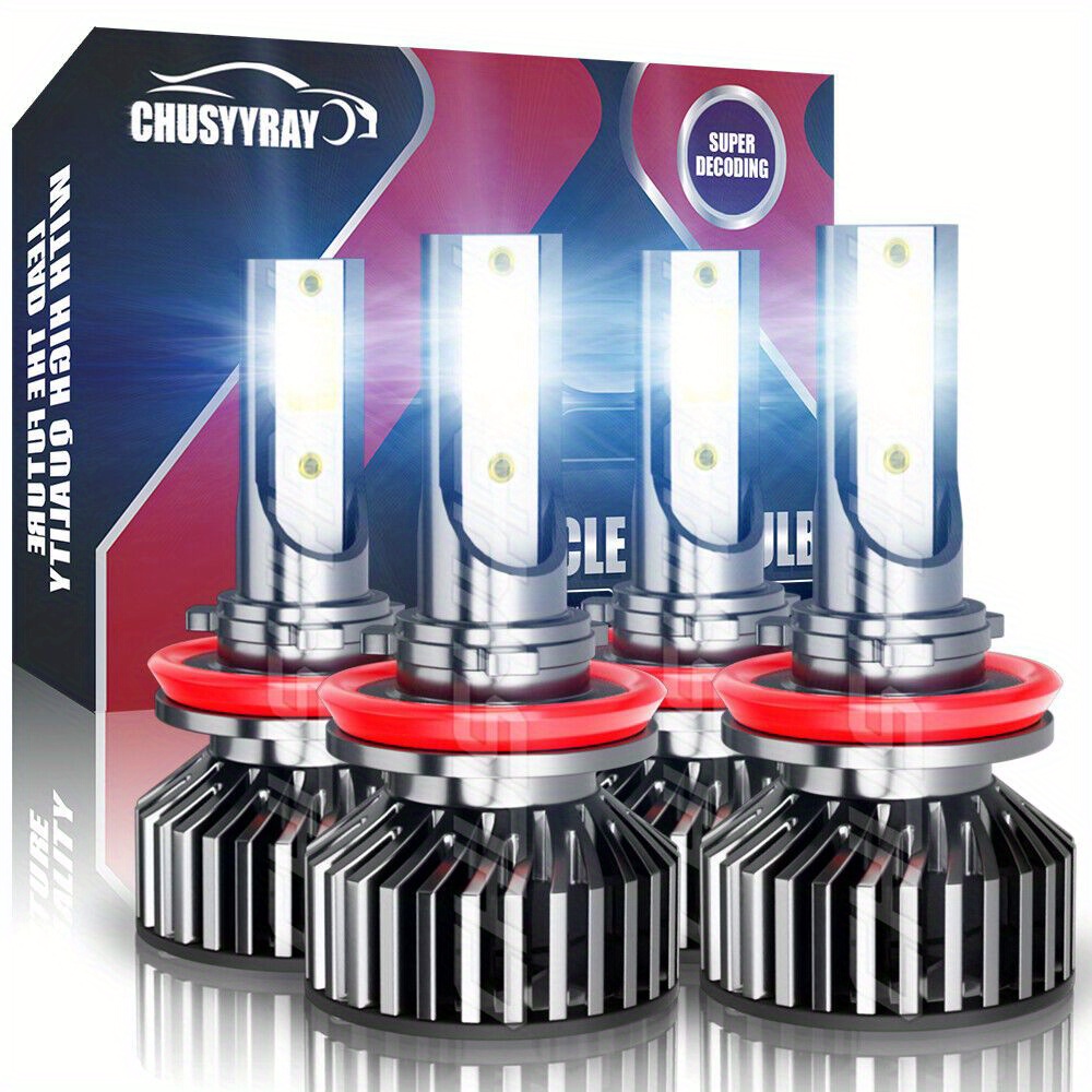 

4pcs Led Headlight Bulbs H11 Fit For Malibu/ High Low Beam Bulbs 70w 6000k Cool White 26000lm Plug And Play