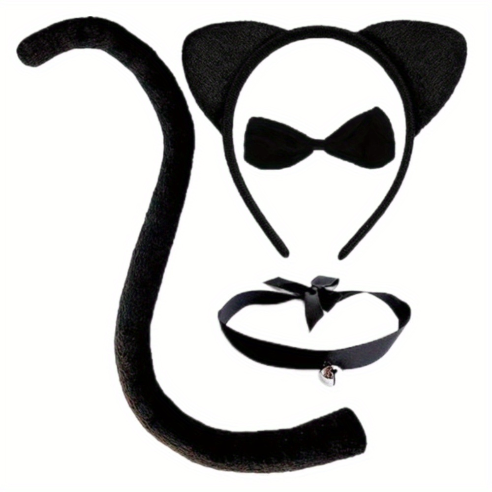 

Pesenar Cat Costume Accessories: Black Cat Ears And Tail Set For Women - Parties