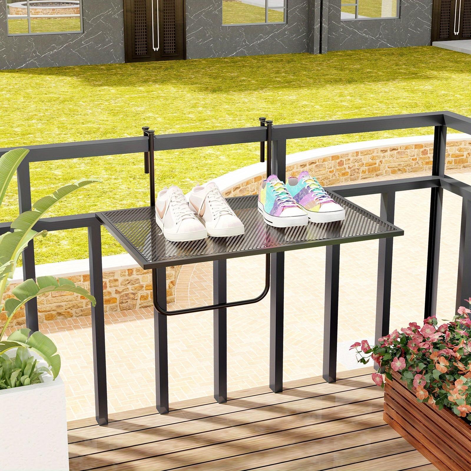 balcony railing table w adjustable hooks hanging Temu