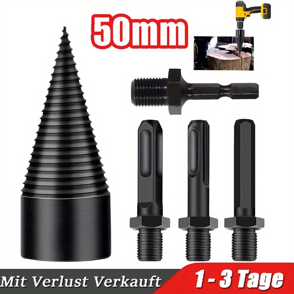 

High Speed Twist Firewood Drill Bit Log Splitter Screw Splitter Cone Splitter 50mm