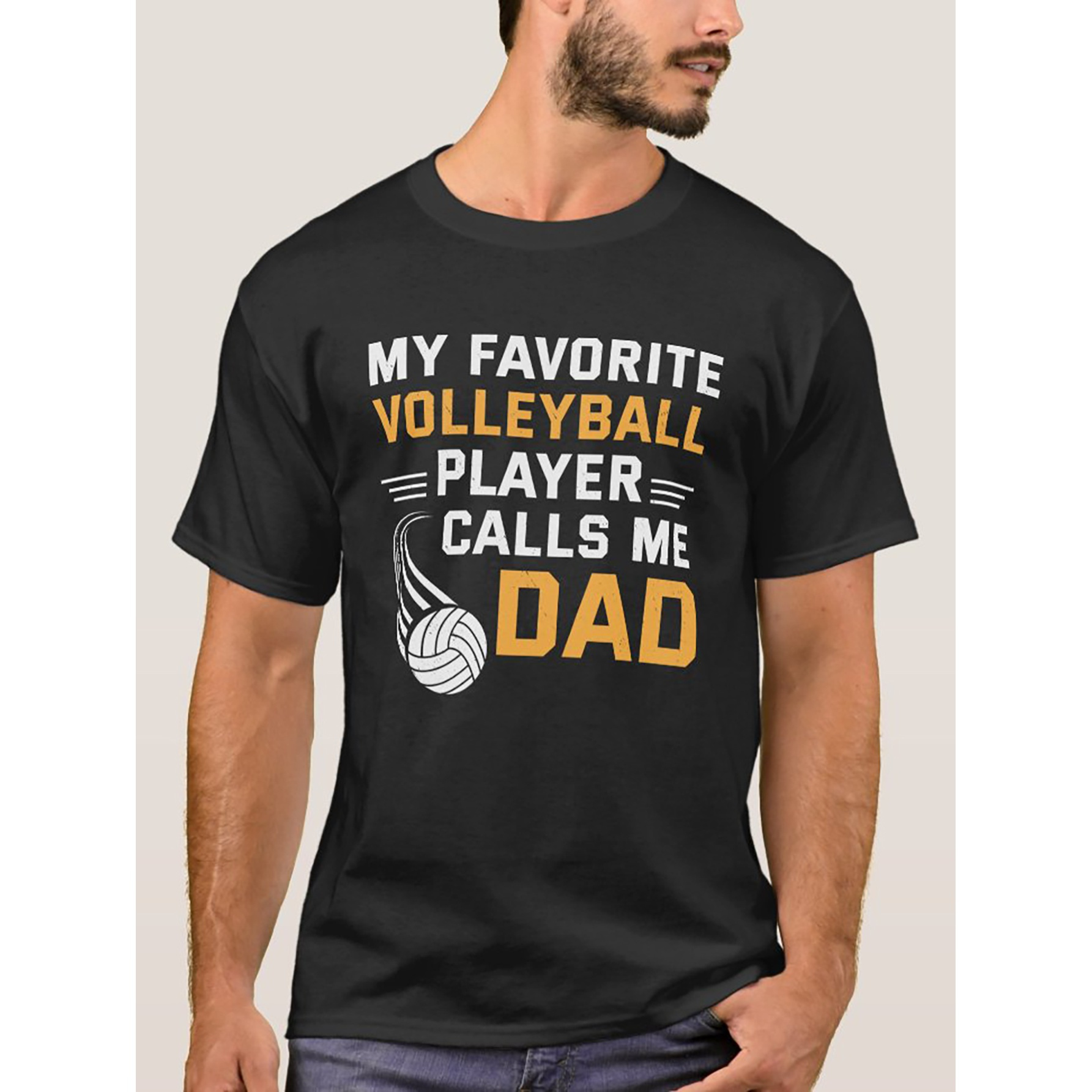 

My Favorite Volleyball Player Calls Me Mens Unisex Funny Cotton Short-sleeve T-shirt