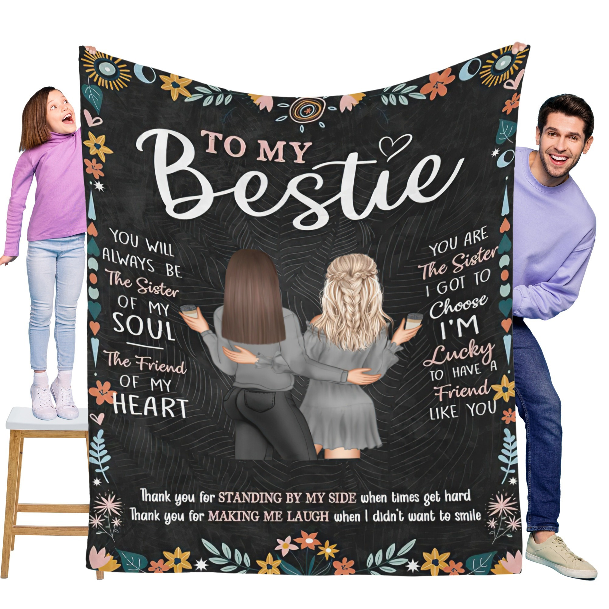 

to My Bestie" Text Printed Blanket For Your Bestie - Warm And Comfortable, Soft And Skin-friendly - The Best Gift For Your Bestie