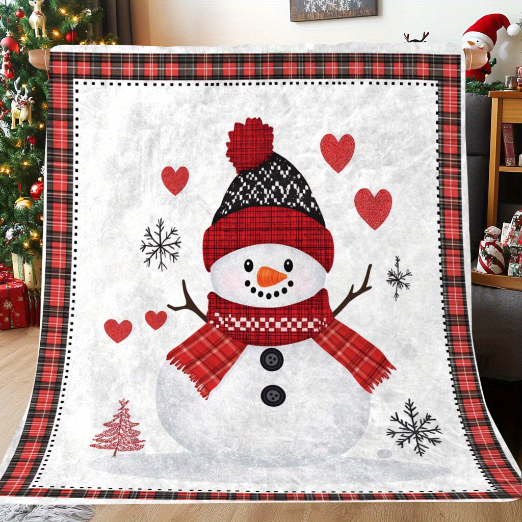 

Cozy Snowman - Soft, Warm Polyester Throw For Holiday Memories, Perfect Gift For Friends & Family, Ideal For Naps, Camping, Travel & Home Decor