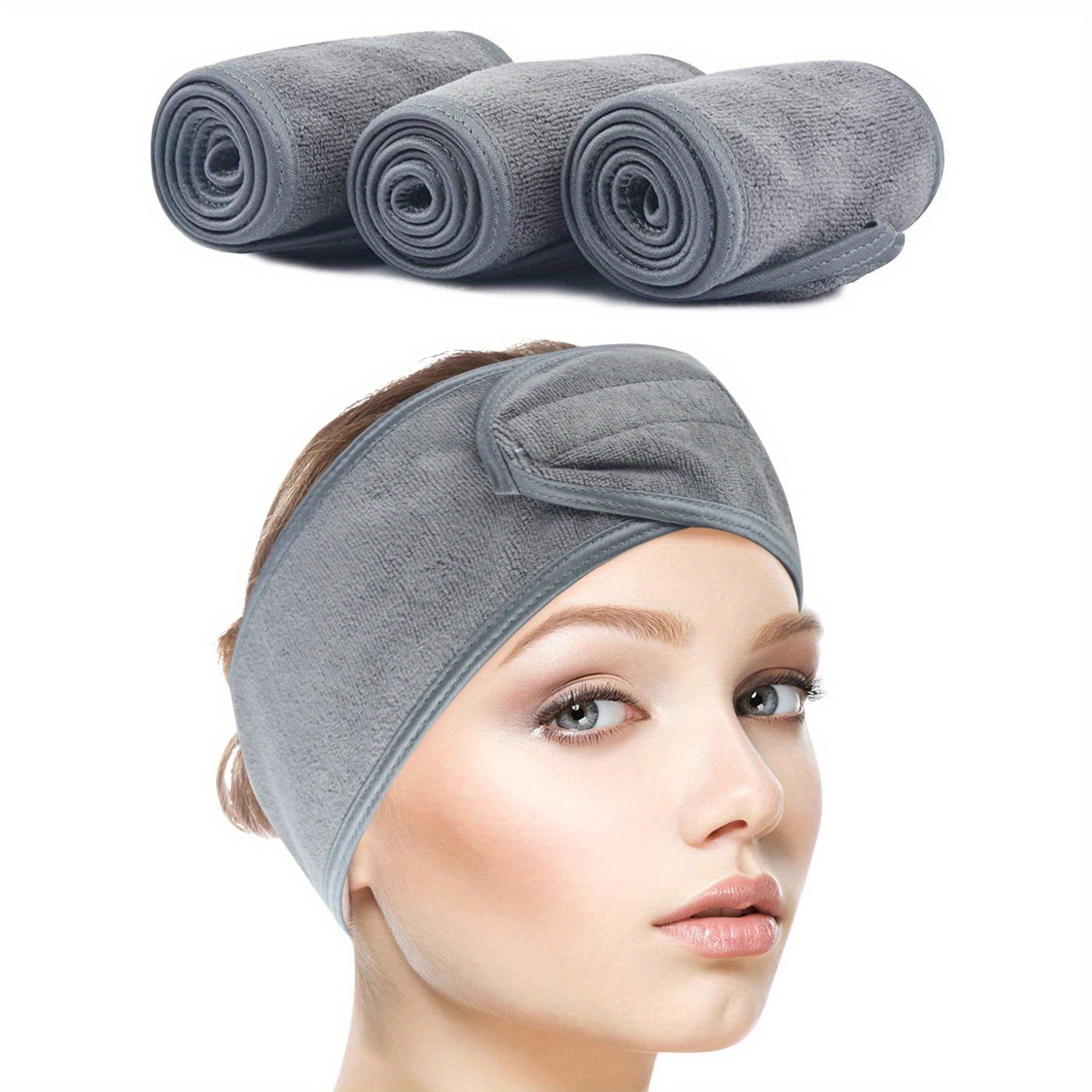 TOEECY Cerchietto Capelli Donna Mollette Polsini Fascia Skincare Fasce del Sudore Spugna Morbida Terry Panno Trucco Antiscivolo Adatto per Lavaggio Viso Doccia Terme Massaggi Rimozione Yoga Spa