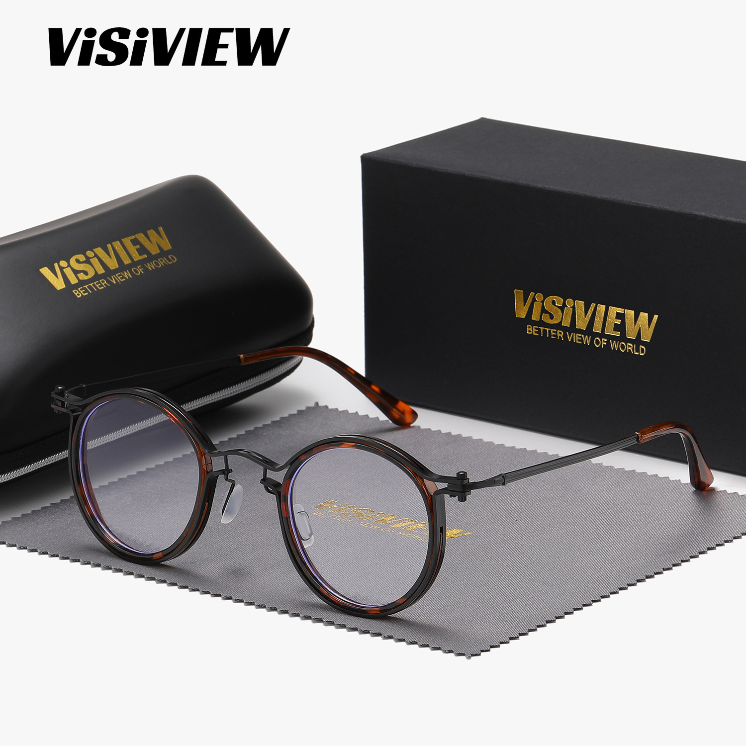 

Visiview Unisex Vintage Full-frame Glasses With Round Clear Lenses.