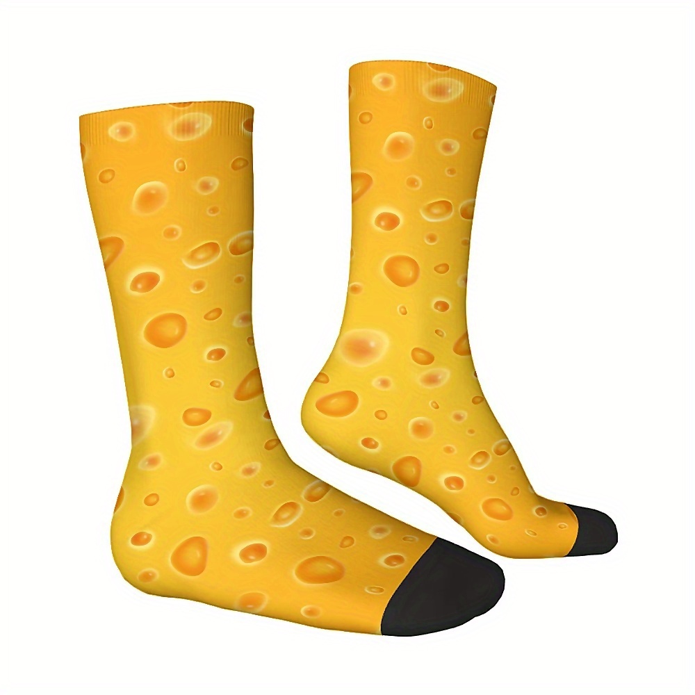 

Men's Novelty Crew Socks - Breathable & Comfortable With Trendy Gradient Design, Casual Wear