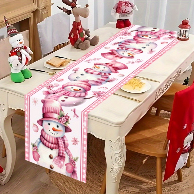 

Snowman Christmas Table - 14"x70" Polyester, For & Decor, Christmas Decor