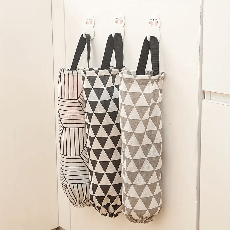 TEMU 1pc Wall-mounted Bag Storage Holder - Durable, Lightweight, Easy-to-extract Tube Organizer For Grocery Bags - Portable, Space-saving Solution For Kitchen, Pantry, Or Laundry Room