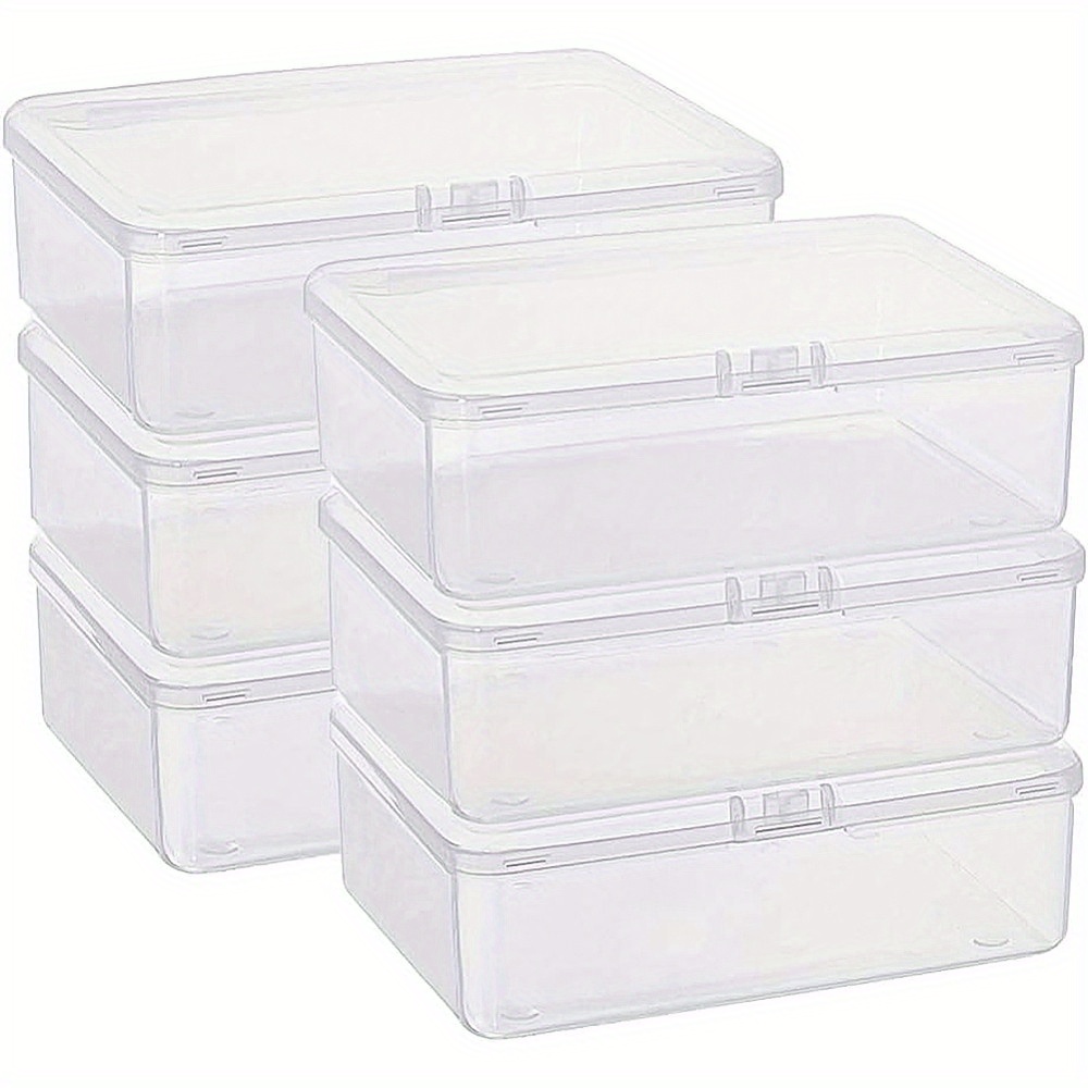 

Superfindings 6-pack Clear Plastic Storage Containers With For Beads, Jewelry, And Small Items - Organizer Boxes For All