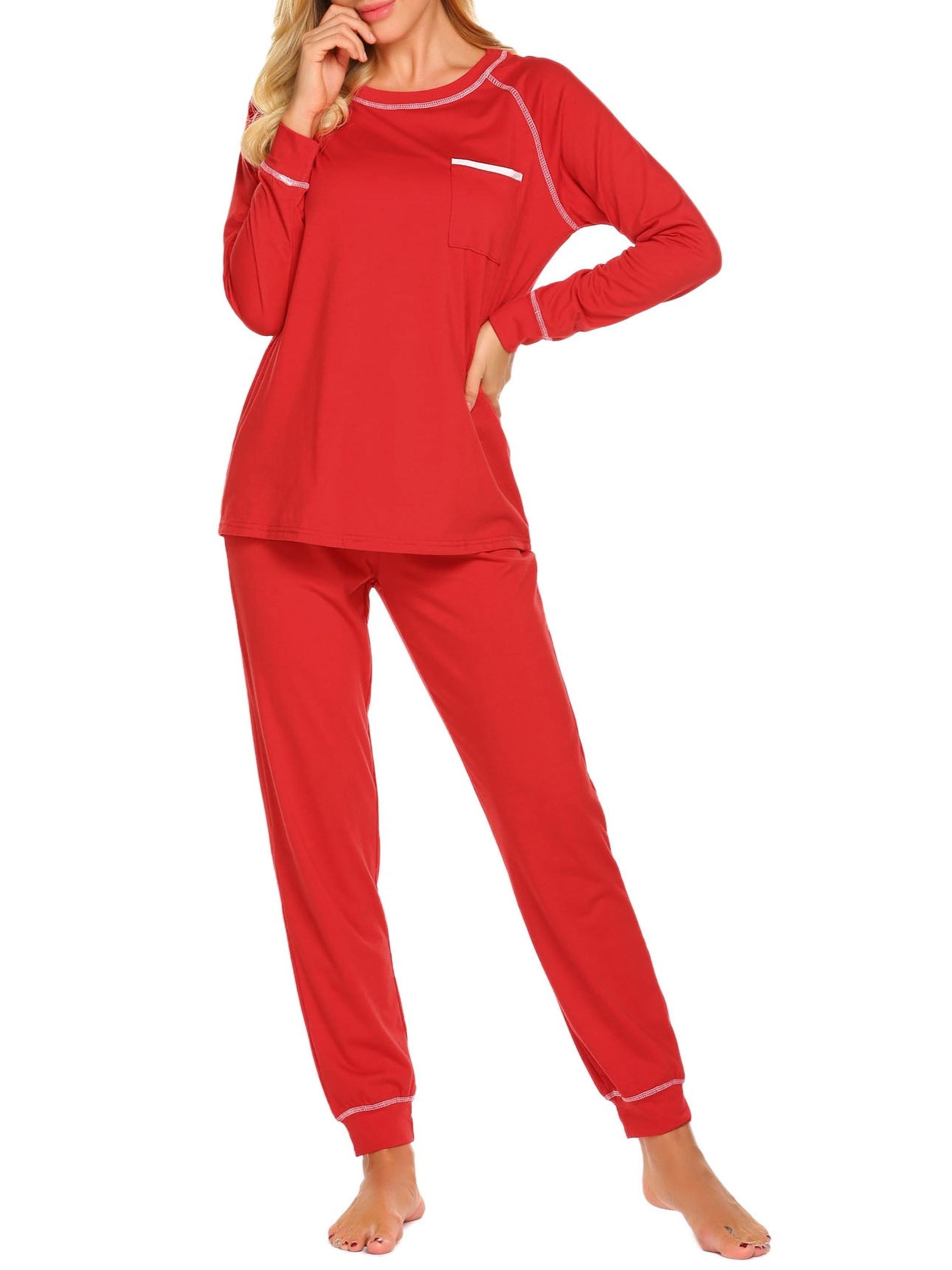 Womens Short Sleeve Pajama Set Button Down Cotton Sleepwear Set Lapel