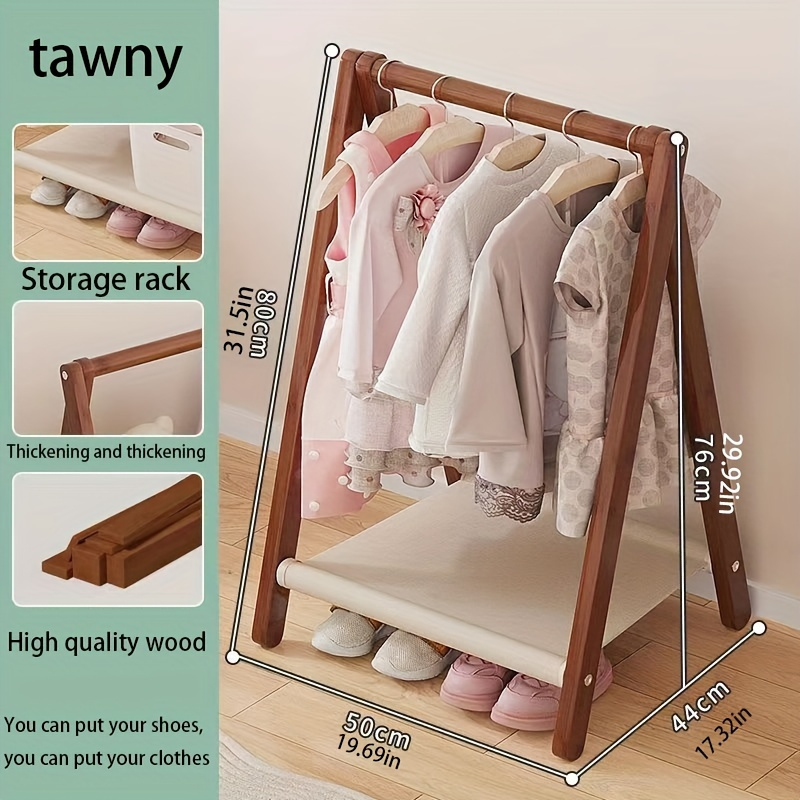 versatile wooden coat rack with shoe storage foldable freestanding design for clothes hats   entryway organization details 5