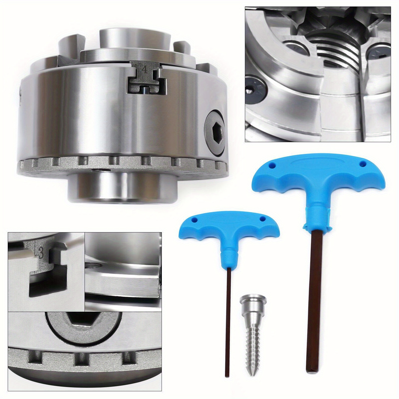 Image of 4 Jaw Lathe M33 For Lathe Lathe Self-centring Diameter 96mm For Wood Carving Machines With M33 Thread