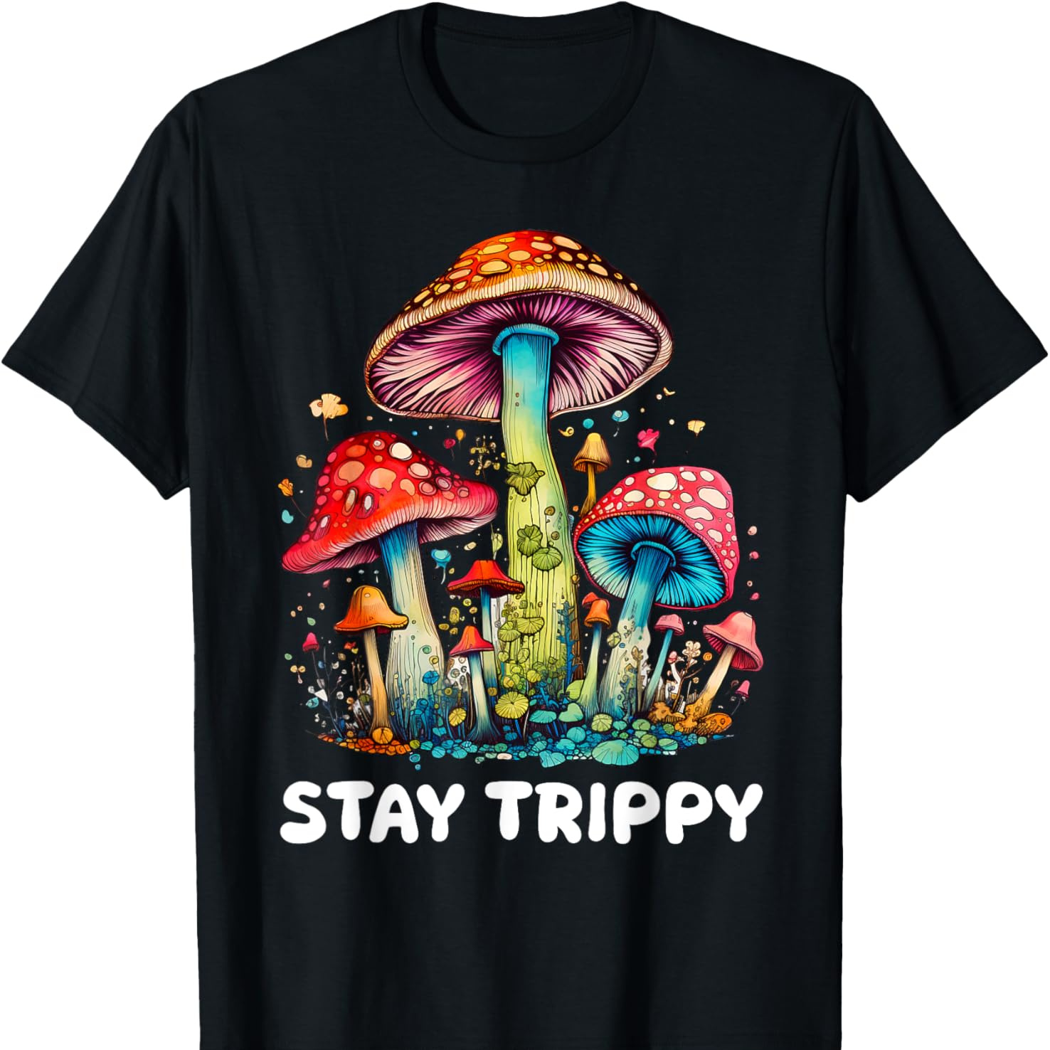 

Classic Mushroom Nature Stays Art Trippys T-shirt Comfortable Leisure Sports Christmas Gift