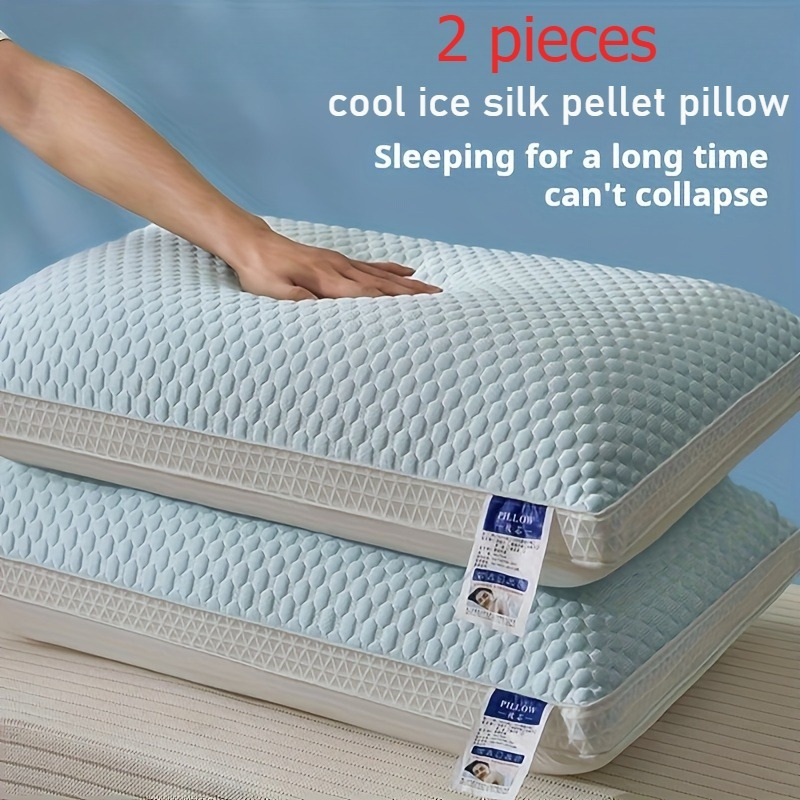 

2-pieces Silk Pellet Pillow Supports For Relaxing Sleep, Sleep Massage Pillow Core, Moisture Absorbing Breathable Household Bedding Pillow Suitable For Living Room, Bedroom, Home Decoration