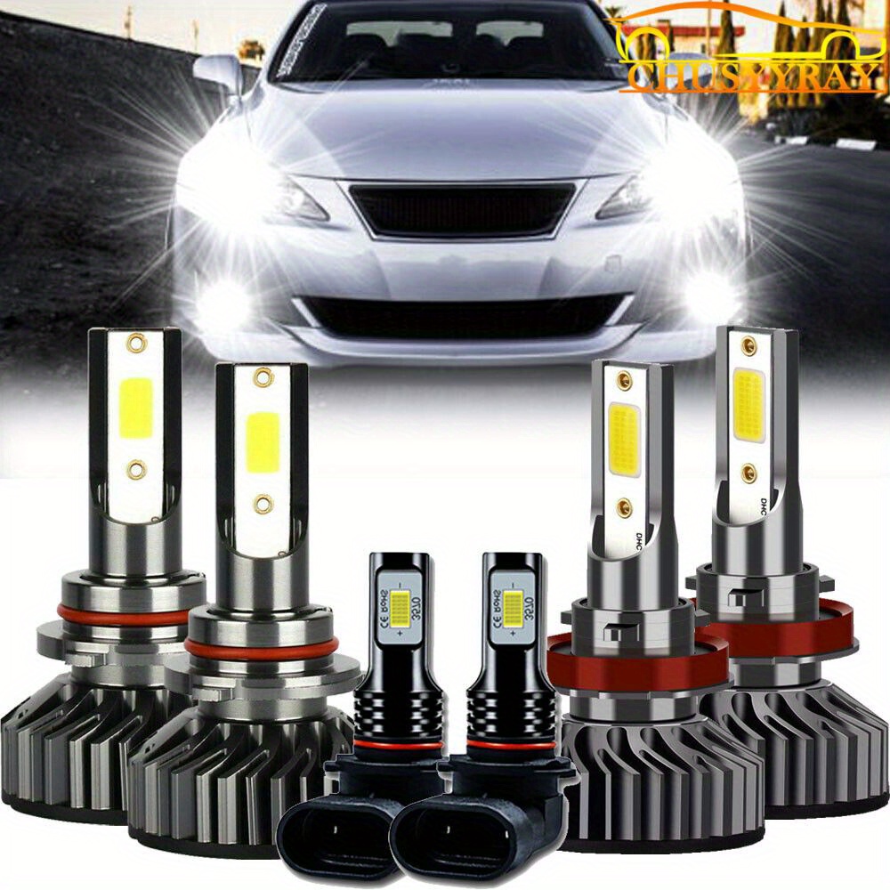 

6pcs Led Headlight Fog Light Bulbs Combo Kit 2006-2009 6000k Cool White