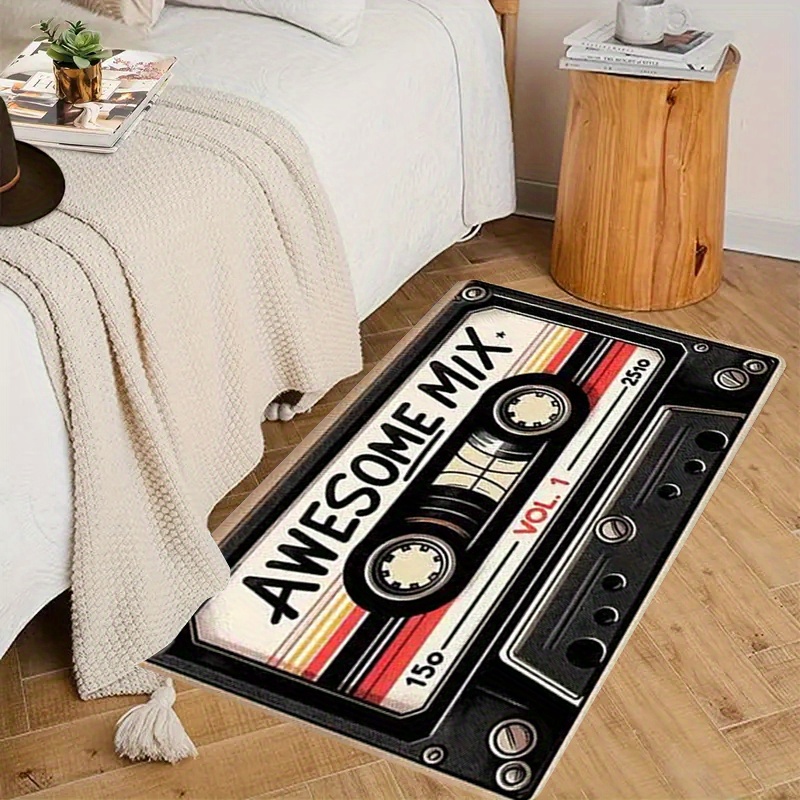 

1pc Retro Cassette Tape Pattern Printed Decorative Floor Mat, Home Decor Floor Mat, Suitable For Indoor And Outdoor Ornamental Decoration, Beautiful And , Anti-slip, Thickness 1.2cm