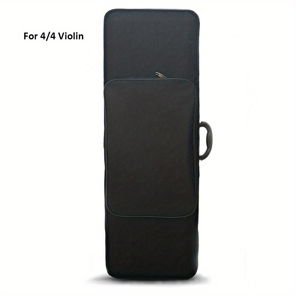 TEMU 4/4 3/4 1/2 Violin Case - Durable Oxford Fabric, Breathable & Shock-absorbing, Black With Blue Interior, For Secure Storage & Protection, Violin