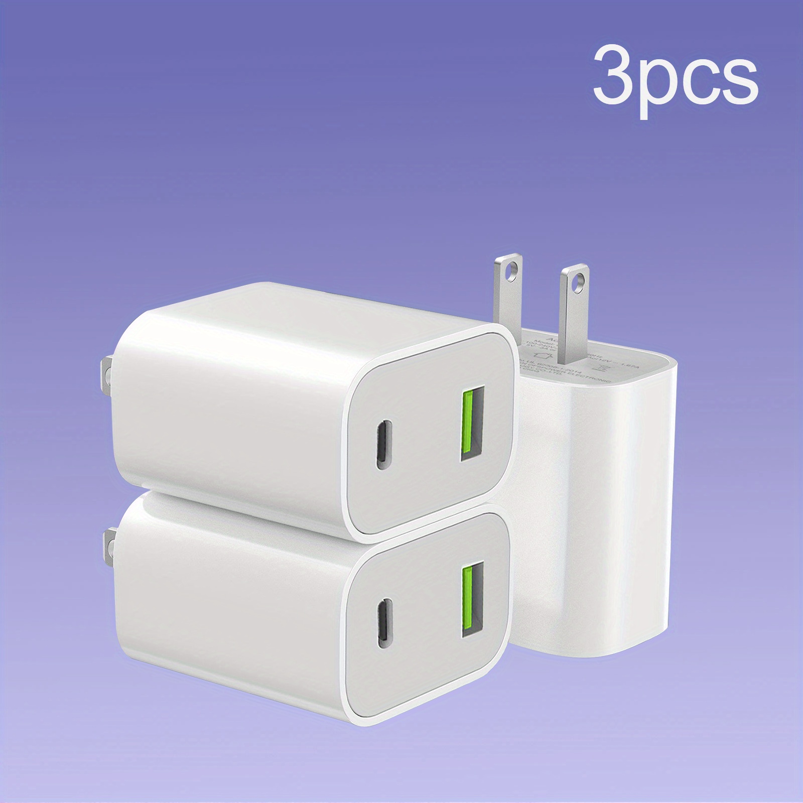 

Fast Type C Charging Usb C Wall Charger Block, Dual Port Power Delivery Block Plug Adapter