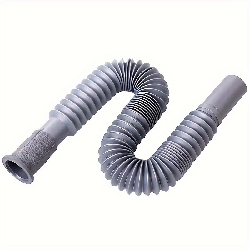 

1pc Universal Plastic S-shape Expandable Drain Pipe - Flexible Extension Sink Hose For Kitchen And Bathroom Sewer Drains, Simple Angle Connector For Lavatory Basin Drainage Systems