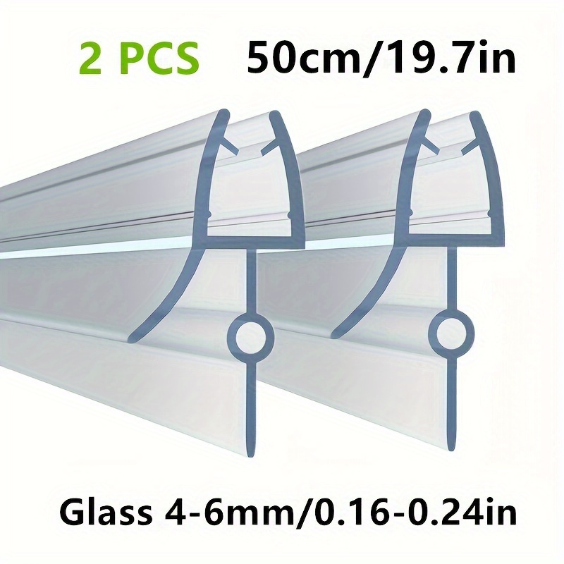 

2-pack 50cm Pvc Shower Door Seal Strip - Waterproof Protection For Bathroom, Left-side Placement Weather Stripping For 4-6mm Glass, Universal Fit Bath Accessory