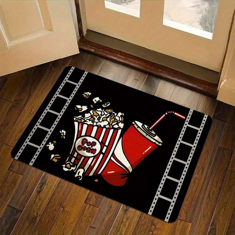 

Cozy & Stylish Cola And Popcorn Print Rug - Soft Flannel With Thick Sponge Padding, Perfect For Living Room, Bedroom, Or Kitchen Decor