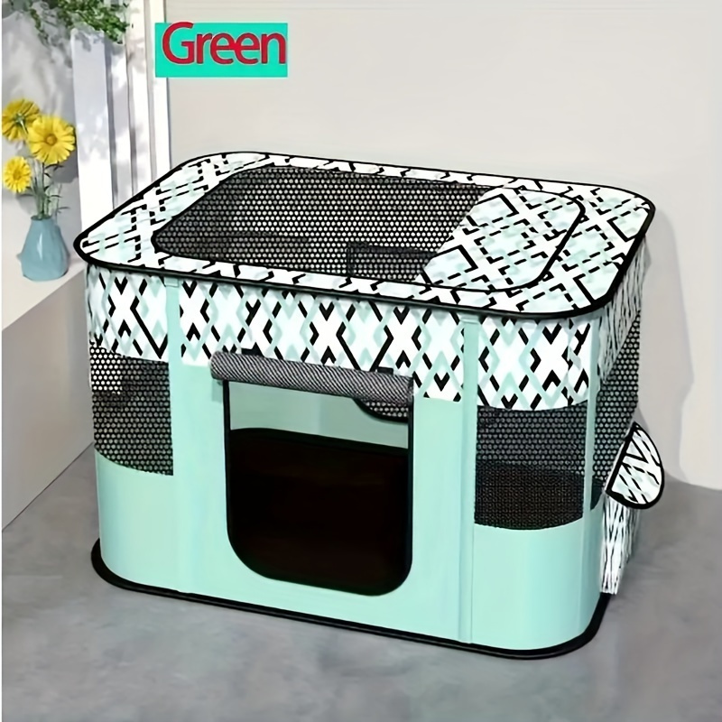 1pc contemporary oxford cloth pet playpen large collapsible portable with storage bag safe comfortable for dogs puppies cats small animals indoor outdoor travel friendly