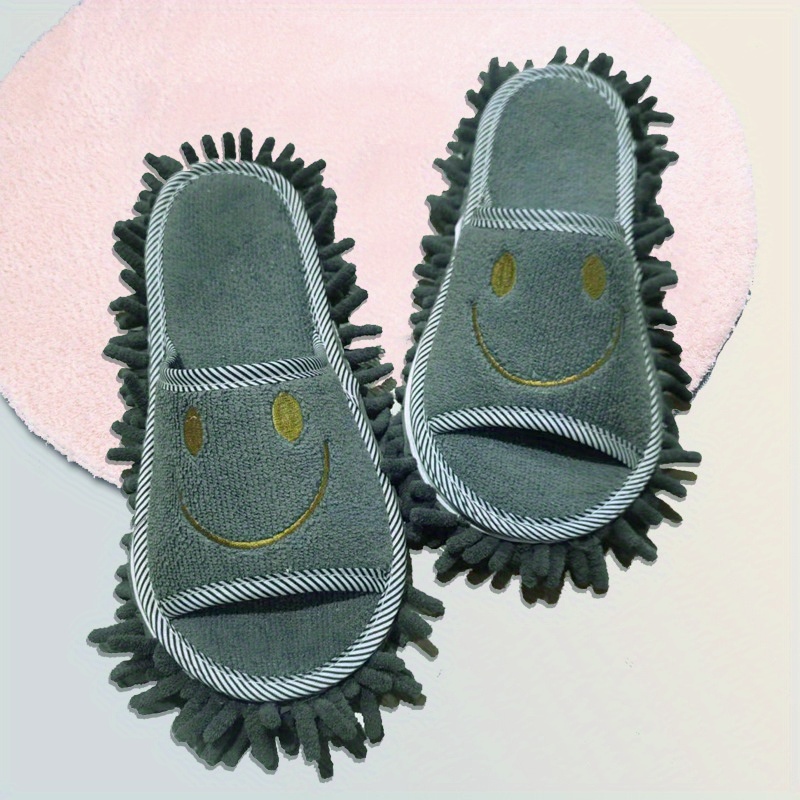1 Pair Of Lazy Mop Slippers - Reusable, Detachable, Washable - Chenille Dust Mop Shoe Covers For Floor Cleaning - No Electricity Required, Suitable For Home Cleaning Tools In Living Rooms And Bedrooms