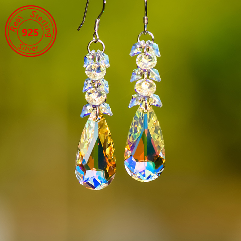 

1 Pair Of Gorgeous And Creative Crystal Geometric Hook 925 , Perfect As A Birthday Gift Or Any Special Occasion