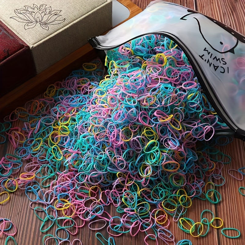 TEMU 1000pcs, Disposable Rubber Bands, Girls' Casual