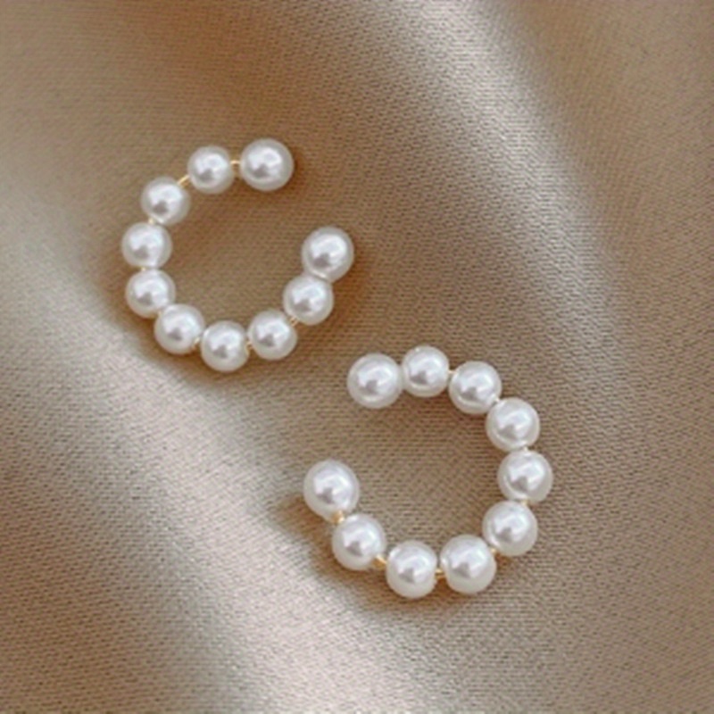 

1pcs Sweet Pearl Earrings With A Unique Charm, Small Earrings, Ins Wind Earclip, Ear Bone Clip