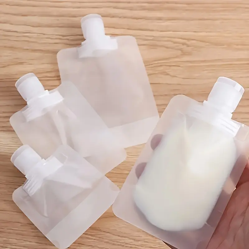 10pcs portable plastic cosmetic squeeze bag suitable for travel refillable reusable alcohol washable and very suitable for packaging lotion or shampoo details 1