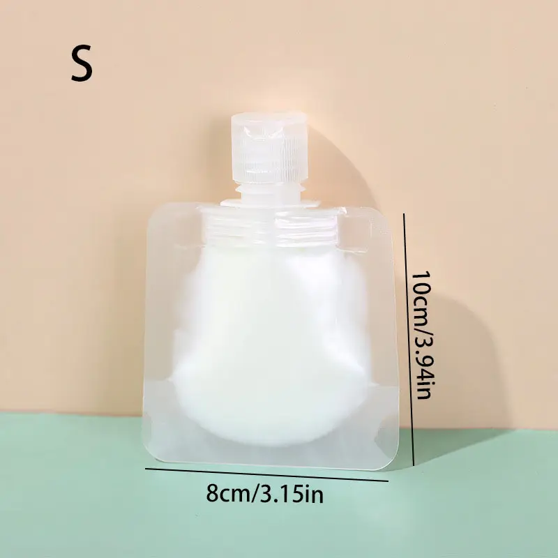 10pcs portable plastic cosmetic squeeze bag suitable for travel refillable reusable alcohol washable and very suitable for packaging lotion or shampoo details 2