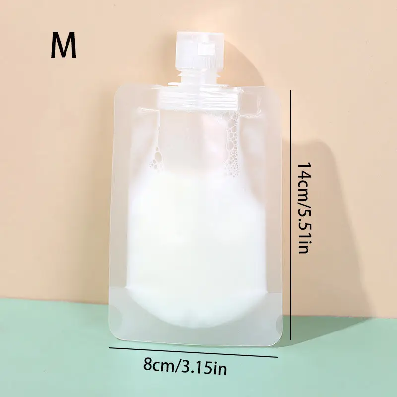 10pcs portable plastic cosmetic squeeze bag suitable for travel refillable reusable alcohol washable and very suitable for packaging lotion or shampoo details 3