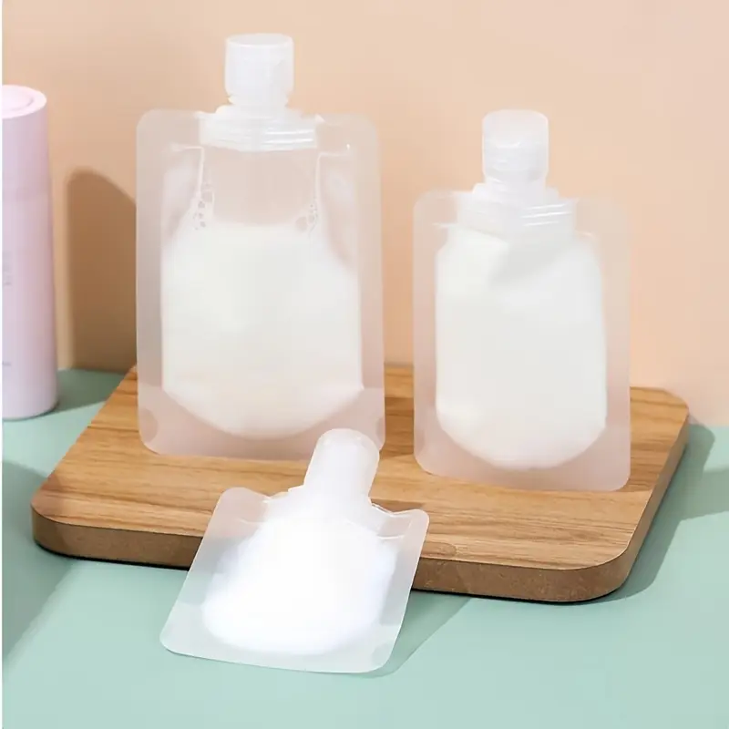 10pcs portable plastic cosmetic squeeze bag suitable for travel refillable reusable alcohol washable and very suitable for packaging lotion or shampoo details 5