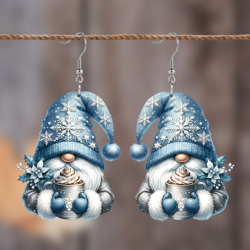 

Blue Acrylic Earrings - Stainless Steel Posts, Cute & Classic Christmas Jewelry For Women