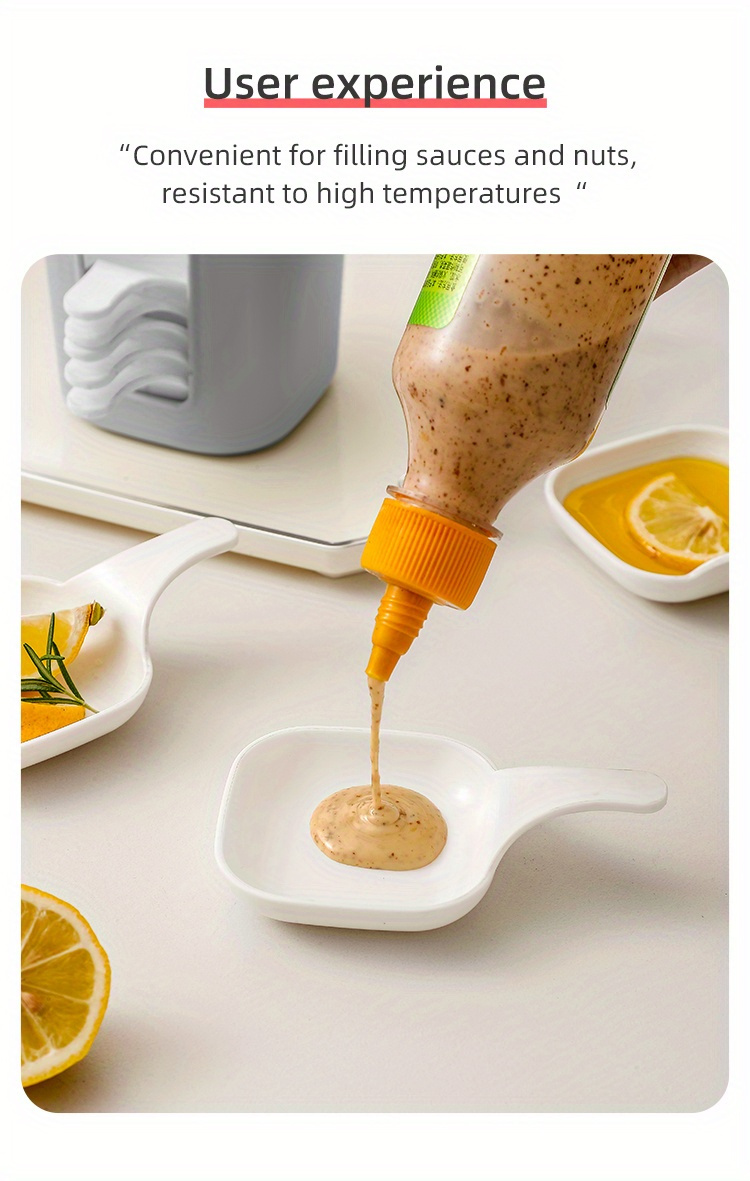 7pcs Set, Sauce Dishes, Food Sauce Dishes, Dipping Sauce Dish Set, Food Storage Containers, Steak Sauce Dish, Seasoning Dish, Cheese Sauce Bowl, Fruit Dish, Snack Dish, Creative Tomato Sauce Dish, Dipping Dish, Kitchen Supplies, Restaurant Supplies, Spoon Holder, Spoon Storage, Multifunctional, Condiment Dish