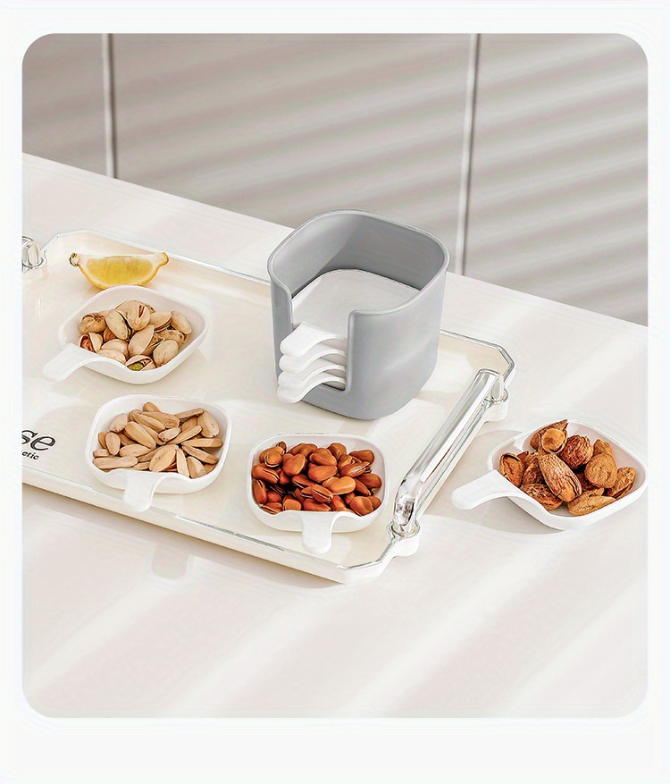 7pcs Set, Sauce Dishes, Food Sauce Dishes, Dipping Sauce Dish Set, Food Storage Containers, Steak Sauce Dish, Seasoning Dish, Cheese Sauce Bowl, Fruit Dish, Snack Dish, Creative Tomato Sauce Dish, Dipping Dish, Kitchen Supplies, Restaurant Supplies, Spoon Holder, Spoon Storage, Multifunctional, Condiment Dish